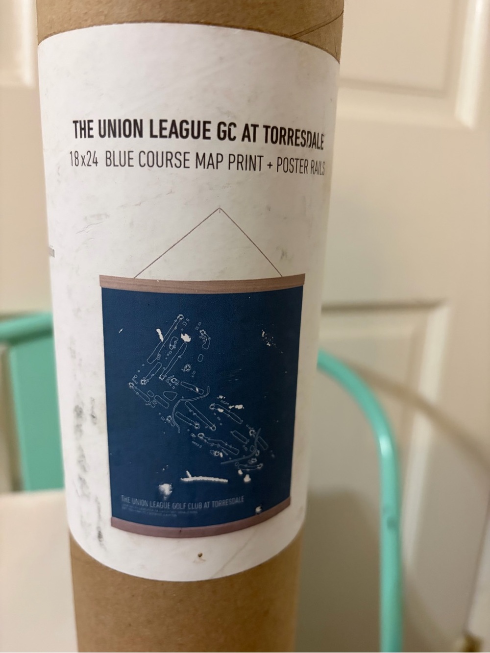 New Lie + Loft 18x24 The Union League GC at Torresdale Blue Course Map Print +